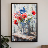 Vintage Galvanized Watering Can Classic Farmhouse Poster