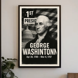 George Washington 1st President of the United States Digital Montaje Poster