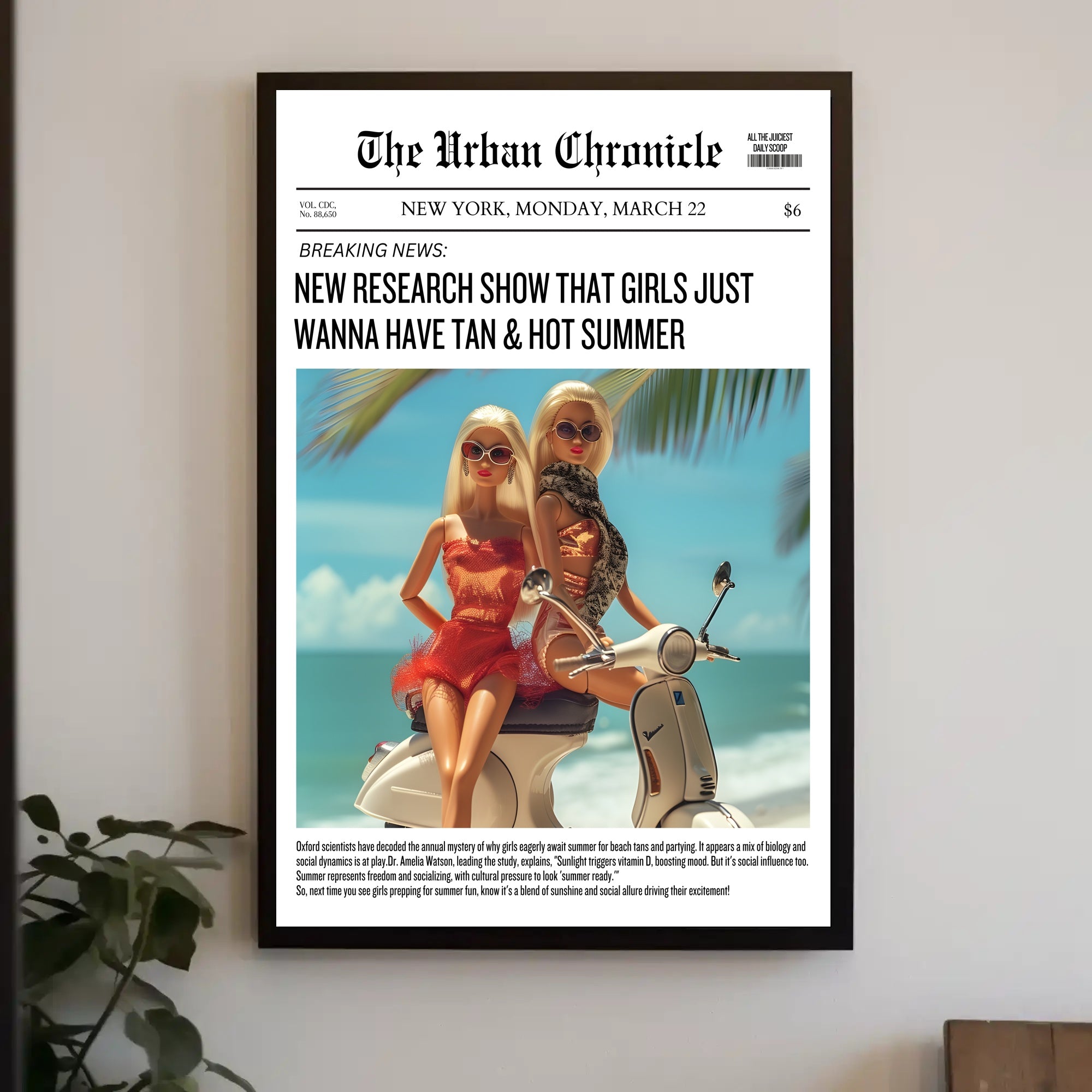 Summer Fun Dolls on Scooter Pop Culture Poster PosterGoat