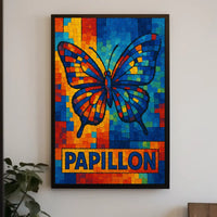 Papillon Mosaic Art Poster