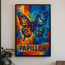Papillon Mosaic Art Poster