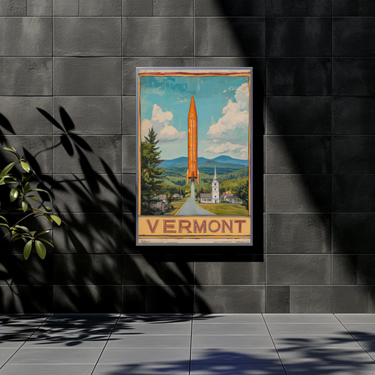 Vermont Vintage Poster - Rocket Launch