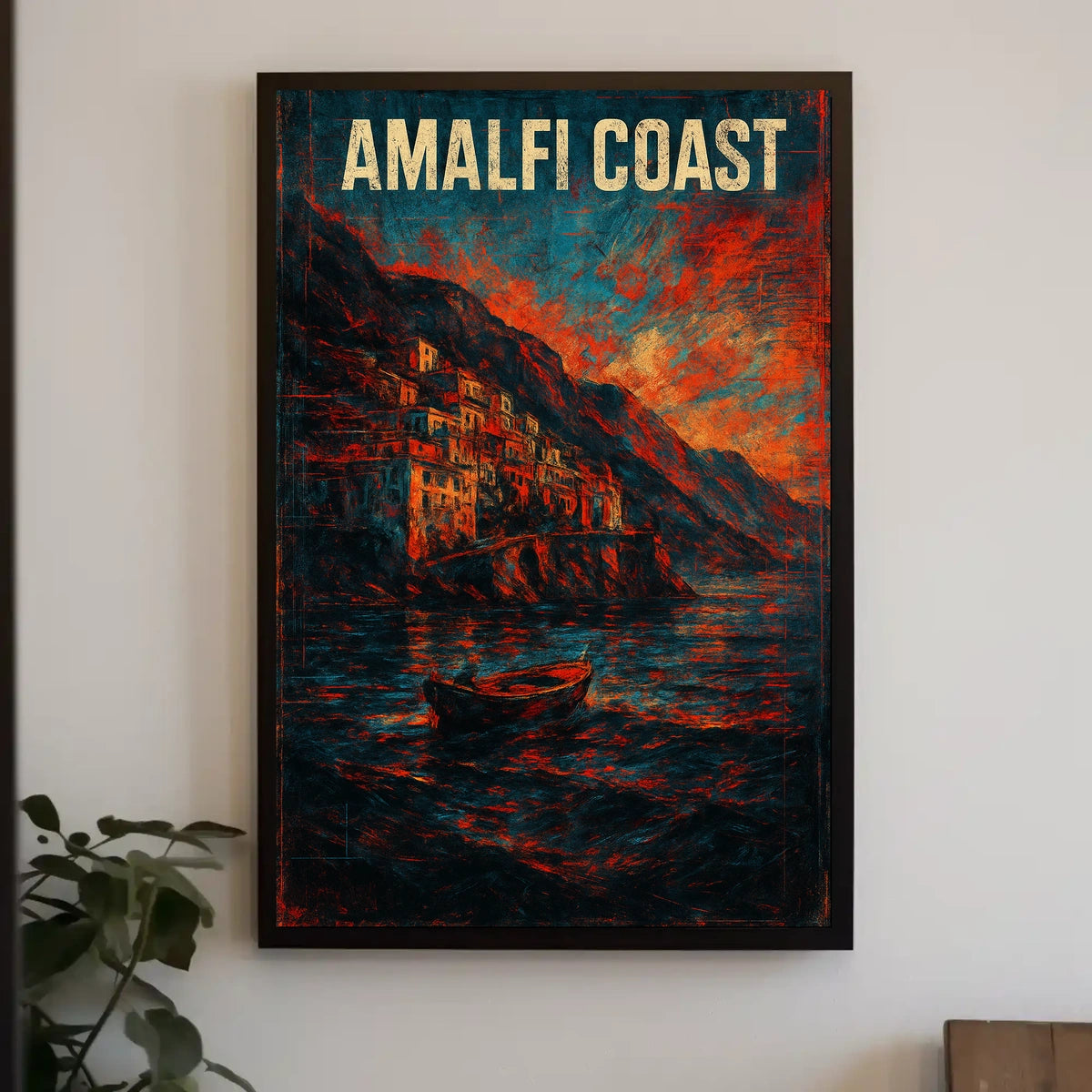 Amalfi Coast Poster Wall Art for Coastal Home Decor