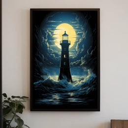 Lighthouse Resilience Surrealism Art Print: Abstract or Artistic Poster