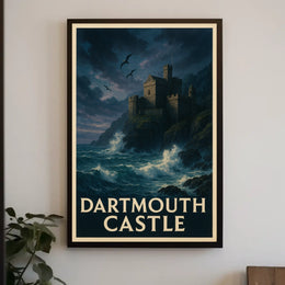 Dartmouth Castle Stormy Seascape Travel Poster