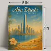 Abu Dhabi Skyline Tranquility Travel Poster