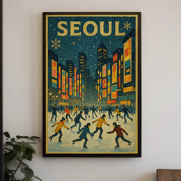 Winter Skating In Seoul Poster