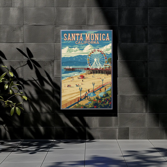 Santa Monica California Vintage Poster