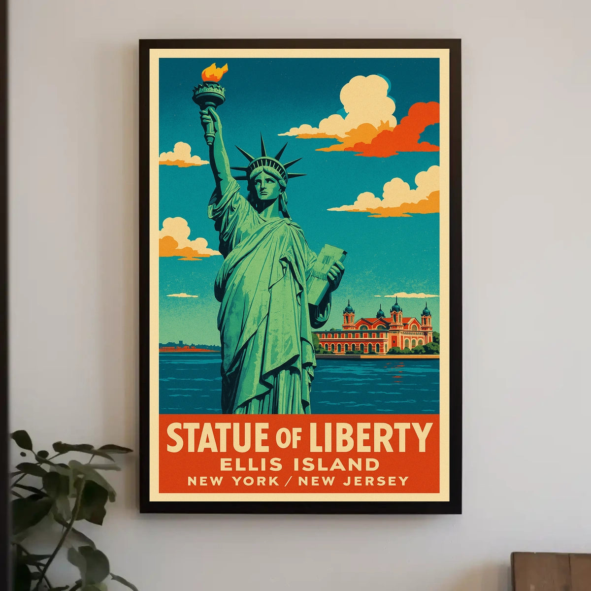 Statue Of Liberty And Ellis Island Poster