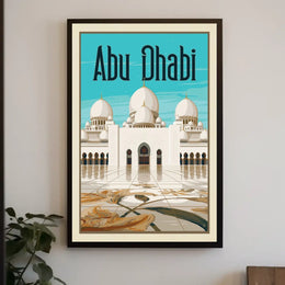 Abu Dhabi Sheikh Zayed Grand Mosque Elegance Travel Poster