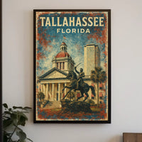 Tallahassee Skyline Florida Wanderlust Realism Poster