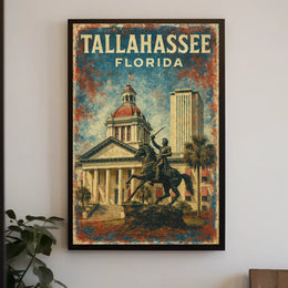 Tallahassee Skyline Florida Wanderlust Realism Poster