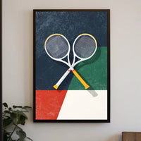 Energetic Tennis Art Poster with Modern Sports Theme