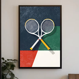 Energetic Tennis Art Poster with Modern Sports Theme