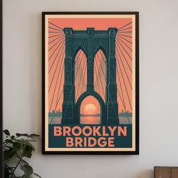 Brooklyn Bridge Elegance Travel Poster