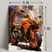 Vibrant Urban Motorcycle Poster PosterGoat