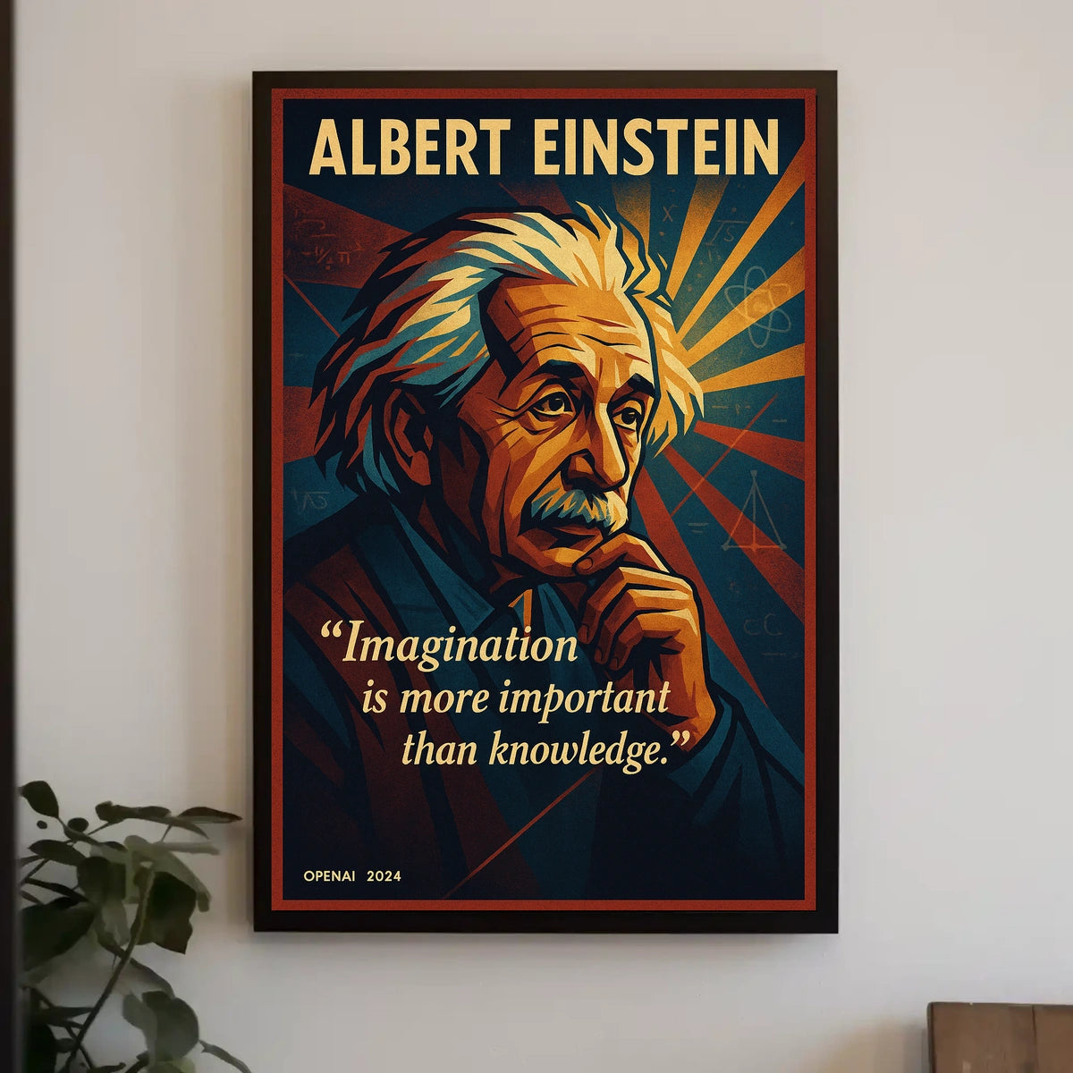 Creative Genius Poster: Modern Art with Mathematical Flair