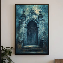 Intricate Wrought-Iron Gate in a Cultural or Heritage Poster