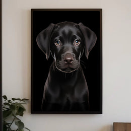 Portrait Of A Black Labrador Puppy Poster PosterGoat