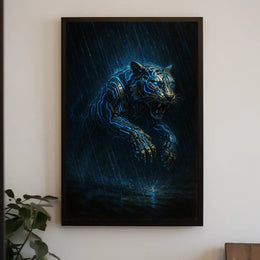 Cybernetic Tiger in the Rain Poster