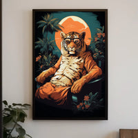 Relaxed Tiger in Sunglasses Animal Poster