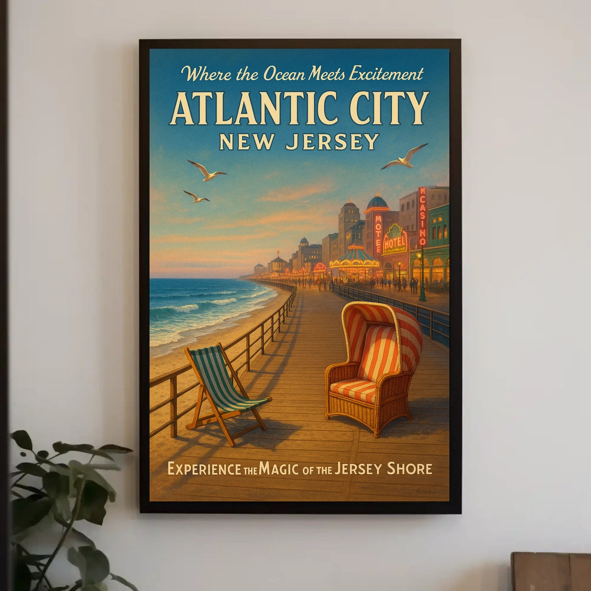 Atlantic City Where the Ocean Meets Excitement Poster