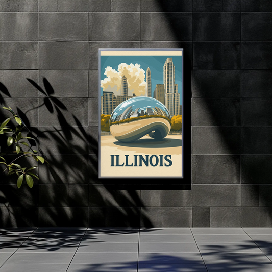 Illinois Vintage Poster