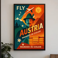 Austria Retro Travel Art with Vibrant Cultural Heritage Poster PosterGoat