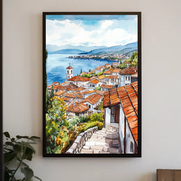 Scenic Ohrid Lake Old Town View North Macedonia Poster