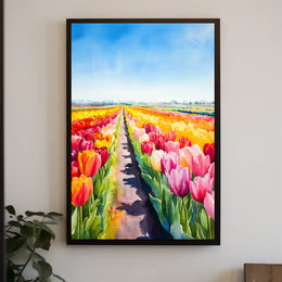 Netherlands Keukenhof Gardens Tulip Fields Poster