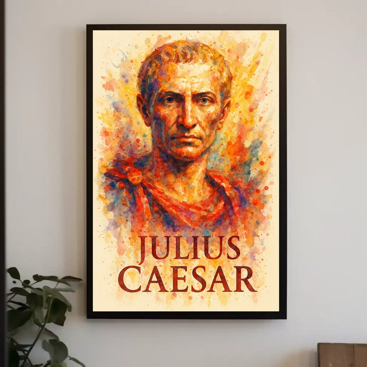 Julius Caesar Roman History Watercolor Art Poster