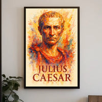 Julius Caesar Roman History Watercolor Art Poster