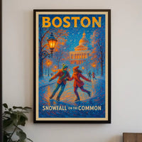 Boston Snowfall On The Common Poster