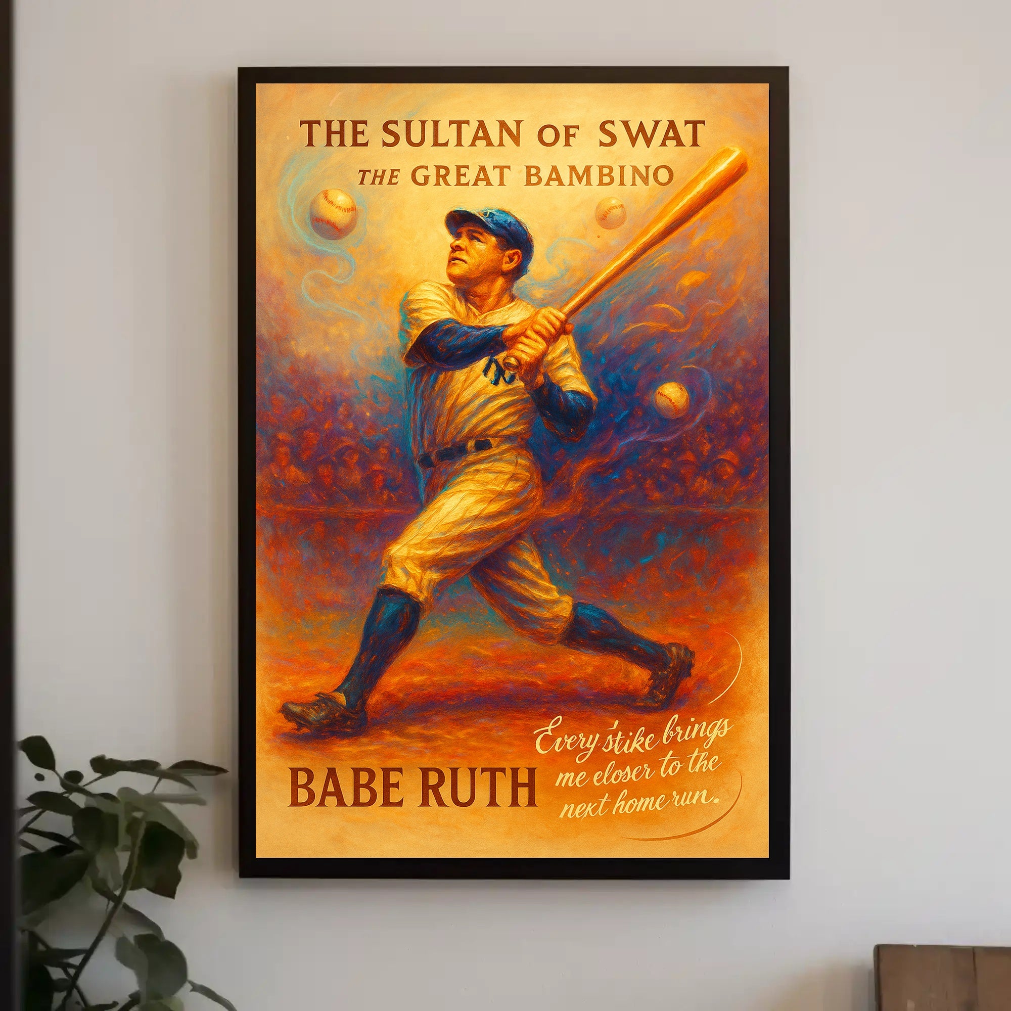 Babe Ruth Vintage Baseball Sports Poster