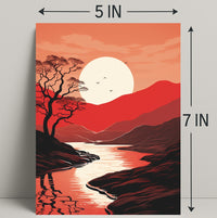 Tranquil Sunset Landscape Poster