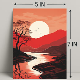 Tranquil Sunset Landscape Poster