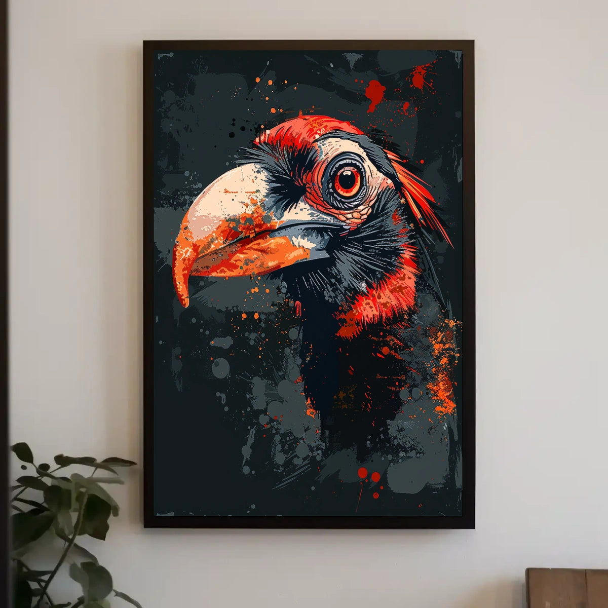Hornbill Graffiti Art Poster: Vibrant and Dynamic