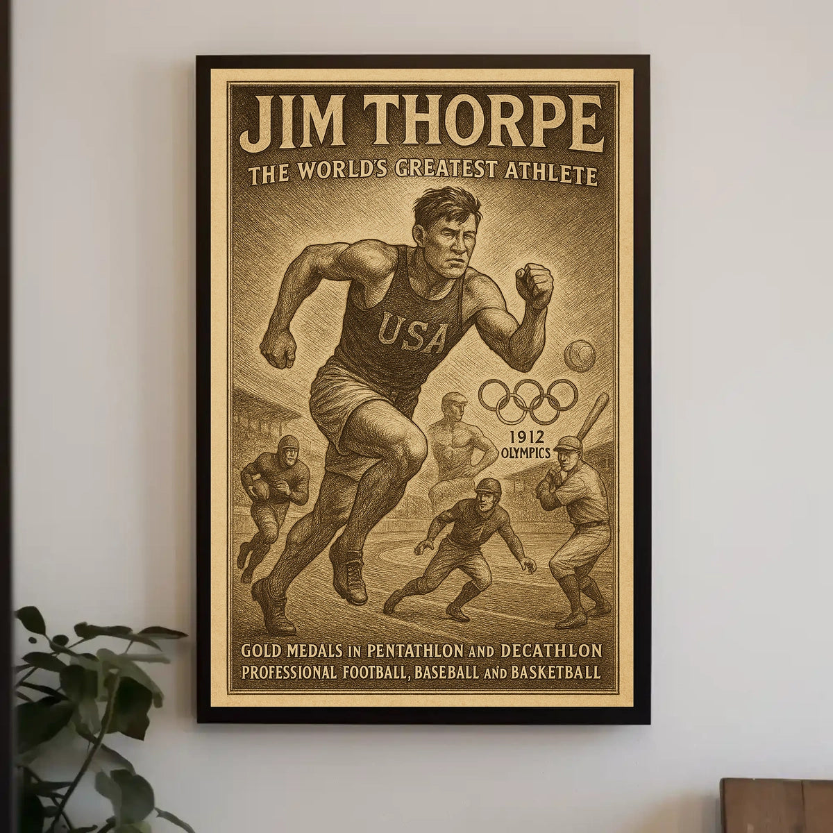Celebrating an Athletic Legend Jim Thorpe Poster