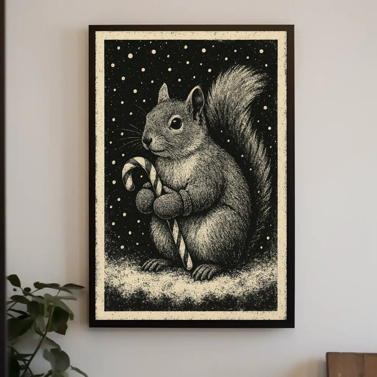 Winter Squirrel Delight Poster