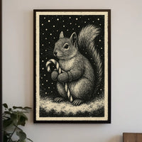 Winter Squirrel Delight Poster