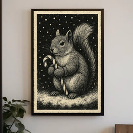 Winter Squirrel Delight Poster