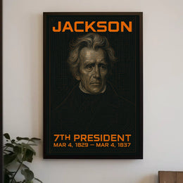 Andrew Jackson 7th President of the United States Techno Schematic Poster