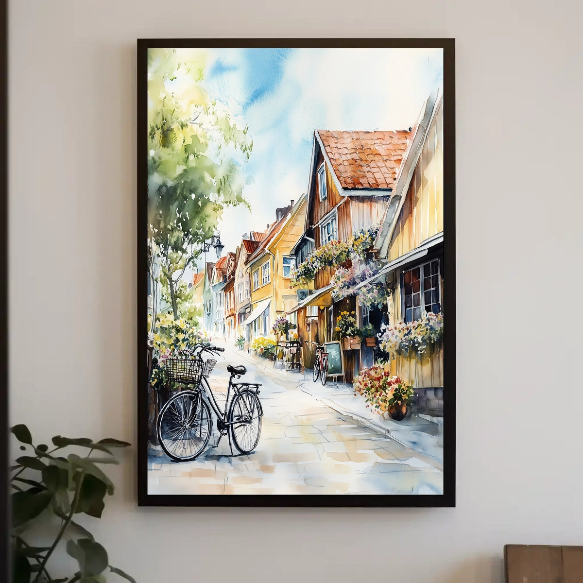 Sweden Gothenburg Haga District City Street Scene Poster