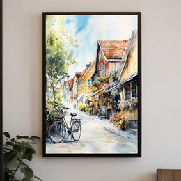 Sweden Gothenburg Haga District City Street Scene Poster