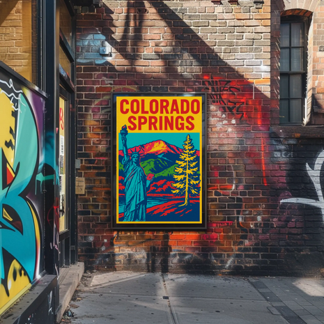 Vintage Colorado Springs American Travel Poster