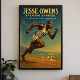 Breaking Barriers: Vintage Olympic Athlete Poster