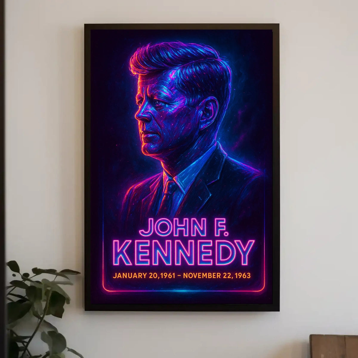 Kennedy Presidential Portrait Vintage Realism Poster
