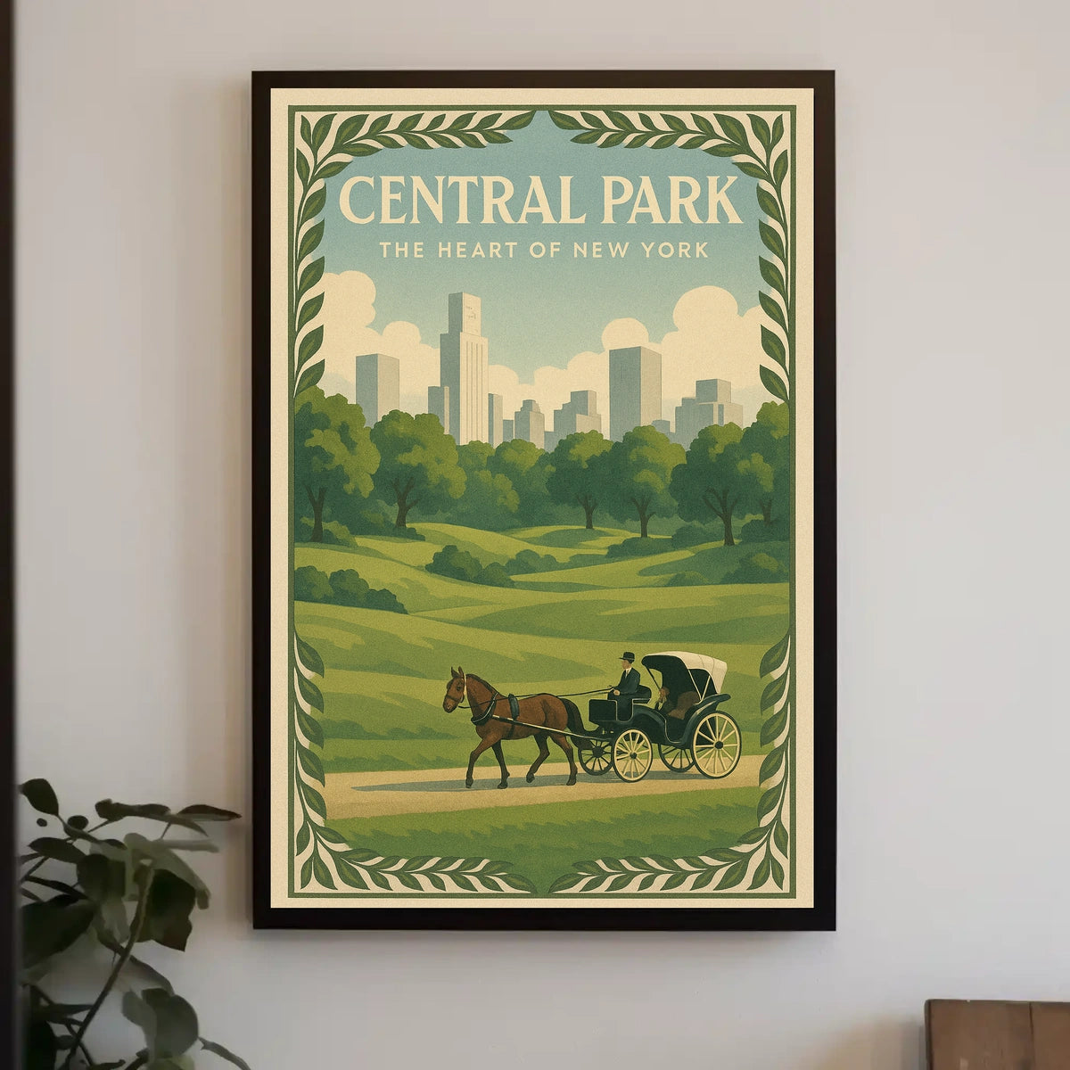Central Park Nostalgia New York Travel Poster