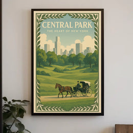Central Park Nostalgia New York Travel Poster