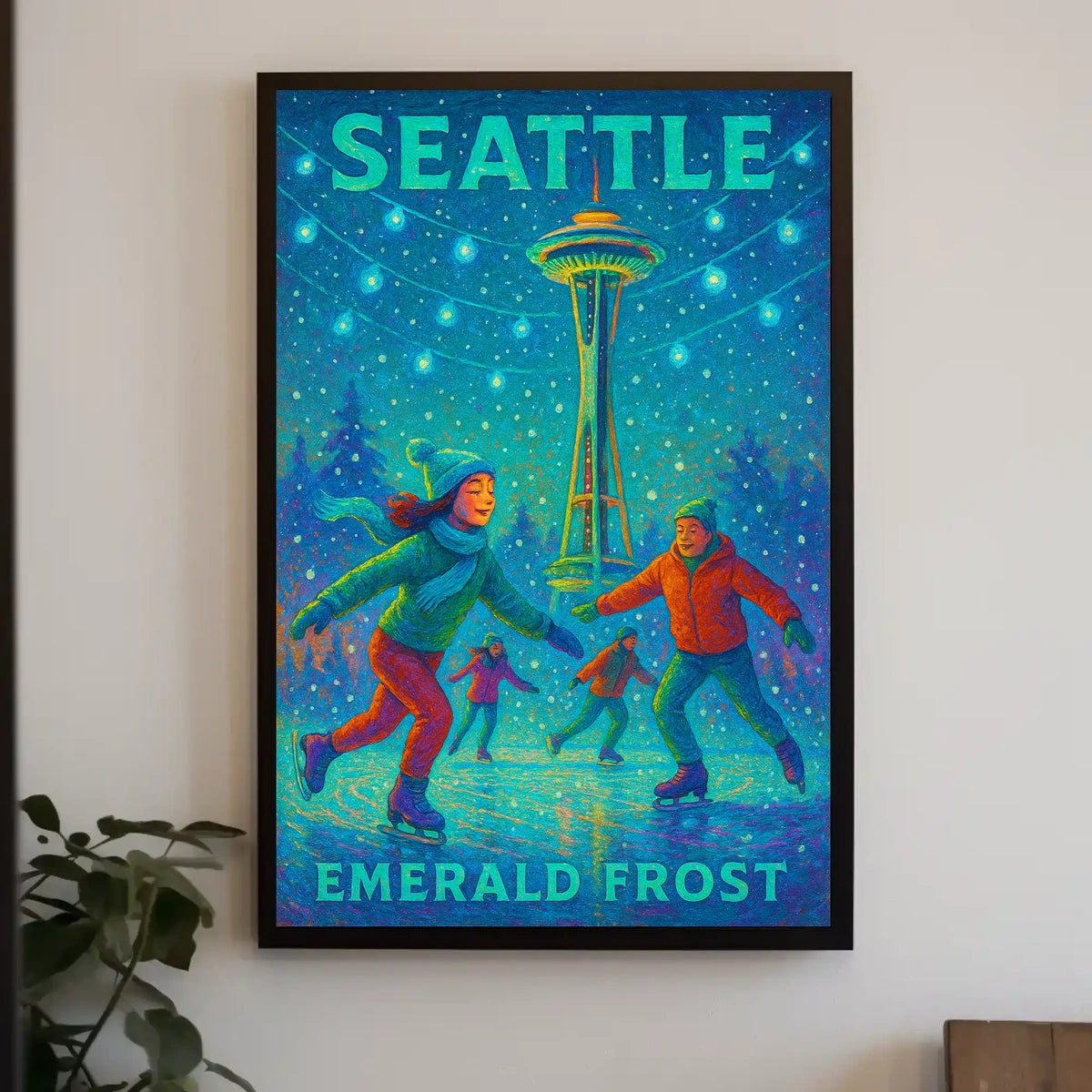 Seattle Emerald Frost Poster